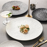 Minimalist Ceramic Round Steak and Pasta Plate | Yedwo Design